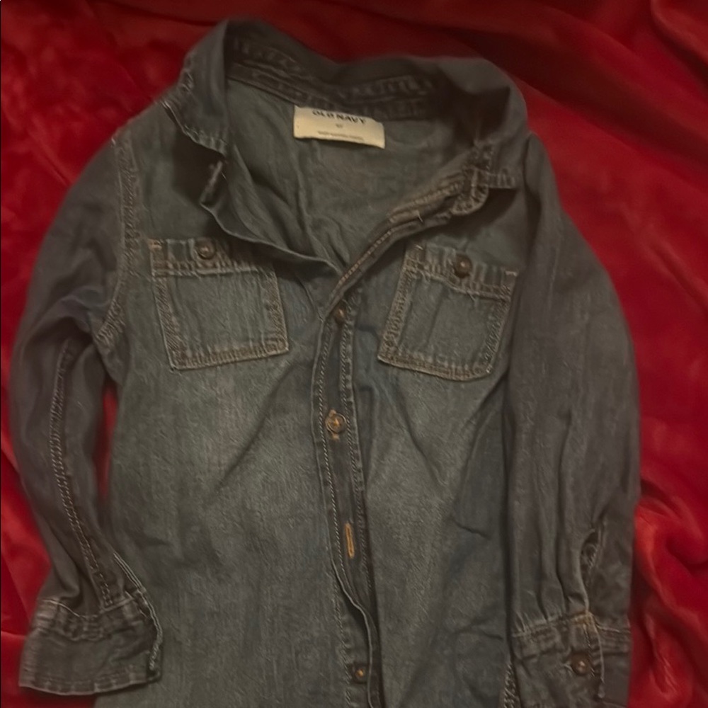 Old Navy Blue Denim Button-Up
